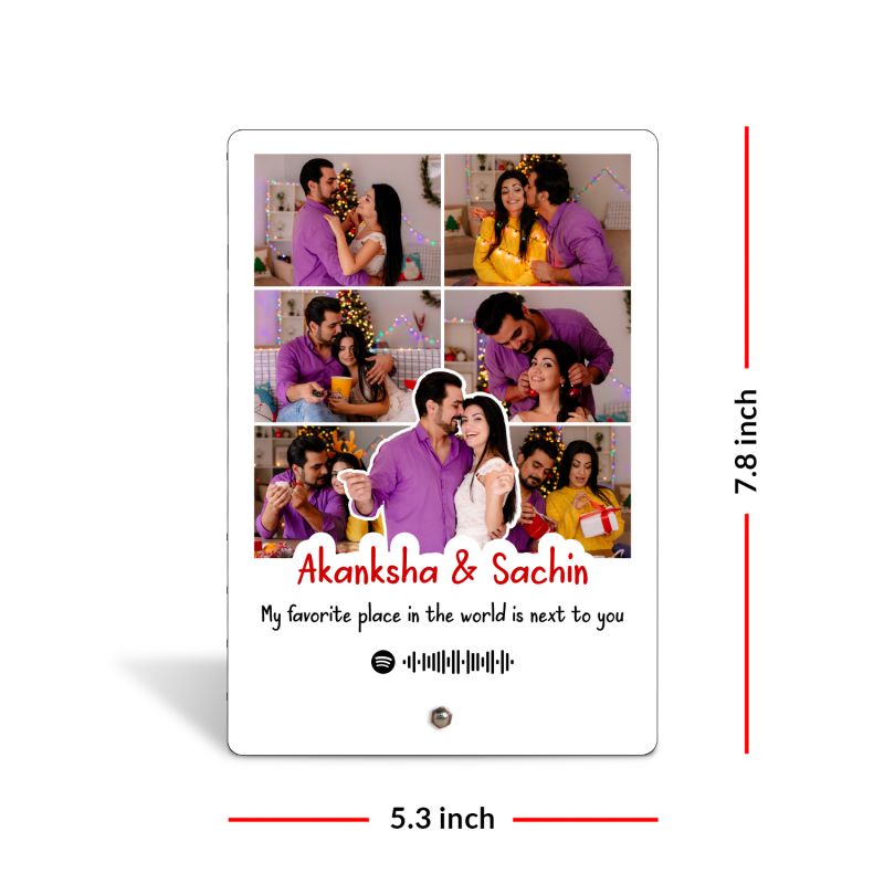 Personalized Spotify Photo Plaque with Scannable Code & Steel Removable Stand Gift For Anniversary Birthday Valentines Day Unique Gift For Couples